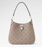 All Around PM Tote Bag with Openwork Monogram Pattern, Pebble Gray Mahina Calfskin |M27336
