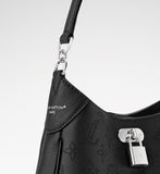 All Around PM Tote Bag with Openwork Monogram Pattern, Pebble Gray Mahina Calfskin |M28306