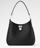 All Around PM Tote Bag with Openwork Monogram Pattern, Pebble Gray Mahina Calfskin |M28306