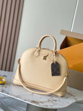 Alma PM Beige Leather Handbag Monogram Pattern, Refined VVN Calfskin |M27388