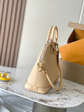 Alma PM Beige Leather Handbag Monogram Pattern, Refined VVN Calfskin |M27388