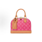 Alma PM Handbag Glacier Blue  Monogram-coated canvas with vachetta leather trim|M27526