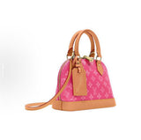 Alma PM Handbag Glacier Blue  Monogram-coated canvas with vachetta leather trim|M27526