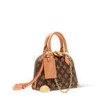 Alma Trunk BB Handbag, Black + Orange Monogram Canvas|M28105