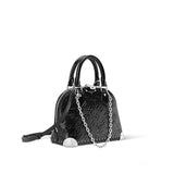 Alma Trunk BB Handbag, Black Calfskin with Monogram Saga Embossing| M27812