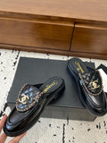 Women's Black Lambskin Diamond-Quilted Double C Buckle Mule/Loafer |G45474 X01000 94305