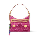 Baggy PM Handbag in Pink Monogram Jacquard Denim| M28266