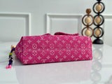 Baggy PM Handbag in Pink Monogram Jacquard Denim| M28266