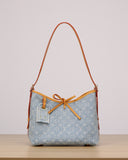 CarryAll PM Handbag, Blue Monogram Denim |M11462