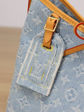 CarryAll PM Handbag, Blue Monogram Denim |M11462