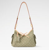 Carryall Cargo PM Handbag in Khaki Denim |M27623