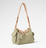 Carryall Cargo PM Handbag in Khaki Denim |M27623