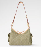 Carryall Cargo PM Handbag in Khaki Denim |M27623