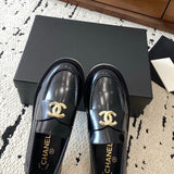 Women's Black Patent Leather/Calfskin Loafers |G46796-B22177-94305