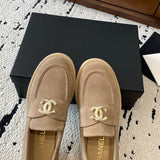 Women's Dark Beige Suede Mocassin Loafers G45242 Y56767