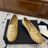 Women's Beige Lambskin Loafers with Pearl Double C Logo G35797 X01000 ND354
