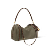 Express MM Handbag Khaki Suede Calfskin| M29230