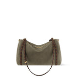 Express MM Handbag Khaki Suede Calfskin| M29230