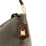 Express MM Handbag Khaki Suede Calfskin| M29230