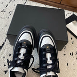 Women's White and Black Calfskin, Suede Calfskin, and Lambskin Sneakers| G46258 B21627 U3086