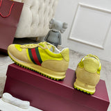 Men's Re-Motion Collection Yellow GG Nylon and Suede Sneakers |832461 AAEW3