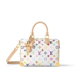 Speedy Bandoulière 25 Handbag in Monogram Multicolore White Canvas M13085
