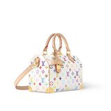 Speedy Bandoulière 25 Handbag in Monogram Multicolore White Canvas M13085