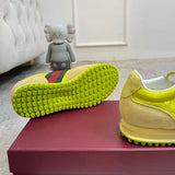 Men's Re-Motion Collection Yellow GG Nylon and Suede Sneakers |832461 AAEW3