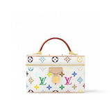 Vanity Chain Pouch Makeup Bag Monogram Multicolore White Canvas |M13662
