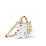Vanity Chain Pouch Makeup Bag Monogram Multicolore White Canvas |M13662