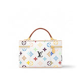 Vanity Chain Pouch Makeup Bag Monogram Multicolore White Canvas |M13662