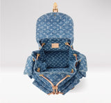 Montsouris Cargo Backpack in Blue Cotton Denim |M27330