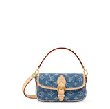 Nano Diane Classic Baguette Bag Miniature Edition Blue Jacquard Denim |M27700