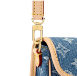 Nano Diane Classic Baguette Bag Miniature Edition Blue Jacquard Denim |M27700