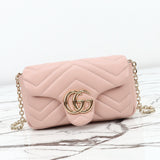 Pink Beige Leather Mini/Mini Chain Shoulder Bag |841290 AAFAX