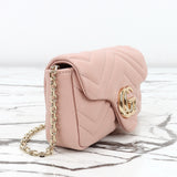 Pink Beige Leather Mini/Mini Chain Shoulder Bag |841290 AAFAX