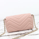 Pink Beige Leather Mini/Mini Chain Shoulder Bag |841290 AAFAX