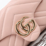 Pink Beige Leather Mini/Mini Chain Shoulder Bag |841290 AAFAX