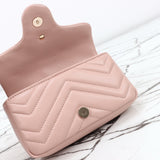 Pink Beige Leather Mini/Mini Chain Shoulder Bag |841290 AAFAX