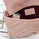 Pink Beige Leather Mini/Mini Chain Shoulder Bag |841290 AAFAX