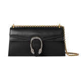 Black Grained Leather Dionysus Collection Medium Leather Shoulder Bag |874735 AAGA7 1000