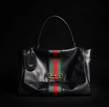 Large Black Premium Leather Paparazzo Handbag |875019 AAGIQ 1053