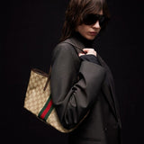 Dark Brown GG Canvas Tote Bag| 875236 FAF79 8547