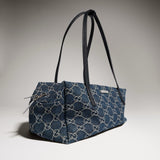Medium Boston Bag in Dark Blue Washed GG Denim| 875228 FAF8V 4042