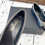 Women's Black Lambskin and Patent Calfskin Ballet Flats| G46663 B21588 94305