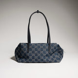 Medium Boston Bag in Dark Blue Washed GG Denim| 875228 FAF8V 4042
