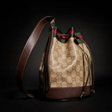 Dark Brown GG-Coated Canvas Small Bucket Bag |A002GW FAF79 8547