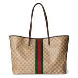 Dark Brown GG-Coated Canvas Large Tote Bag |874745 FAF79 8547