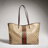 Dark Brown GG-Coated Canvas Large Tote Bag |874745 FAF79 8547