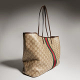 Dark Brown GG-Coated Canvas Large Tote Bag |874745 FAF79 8547